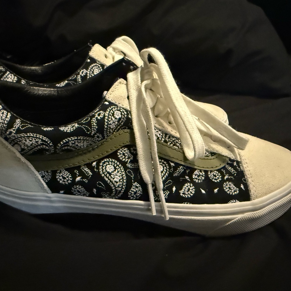 Black and White Paisley Vans